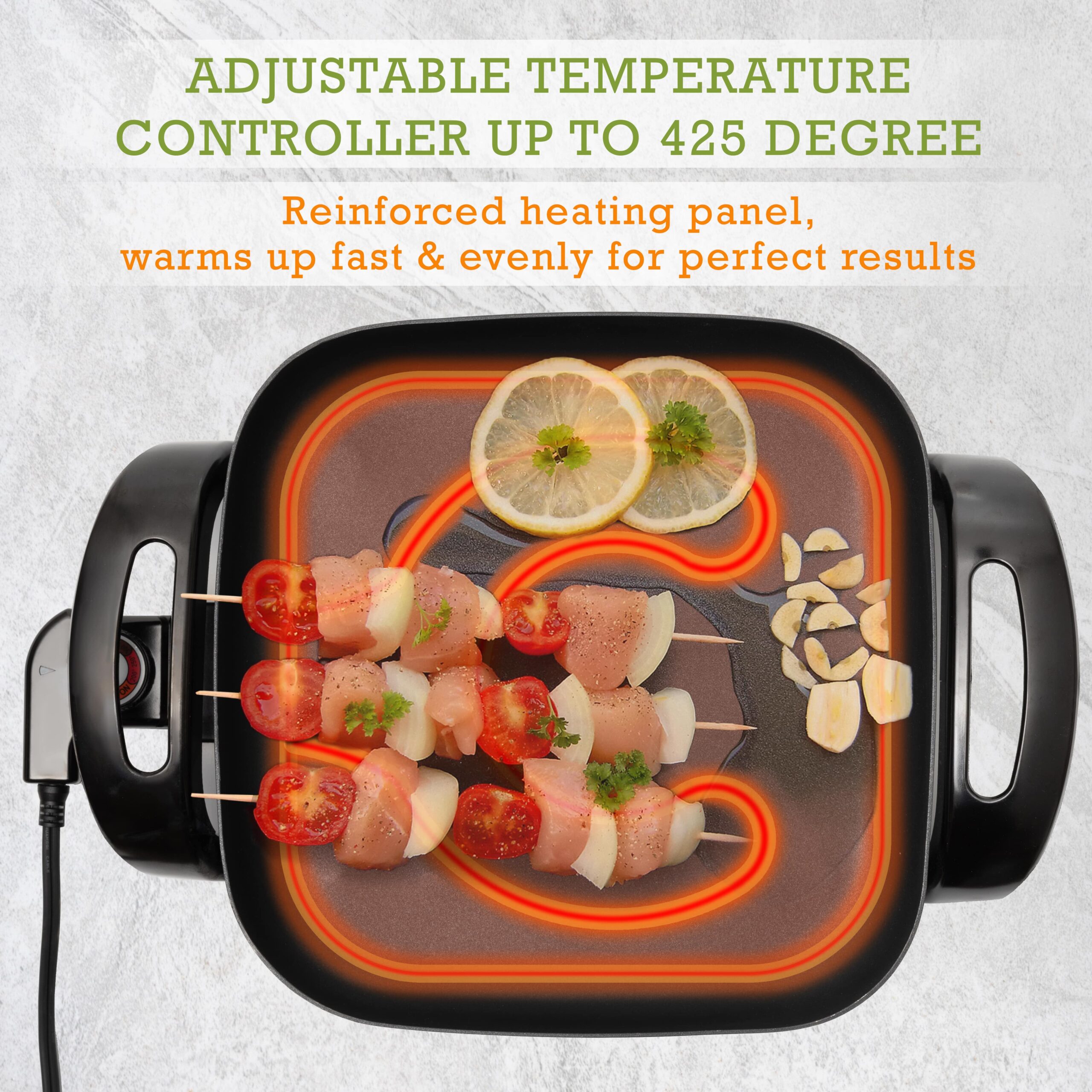 Moss & Stone Nonstick Electric Skillet 12 Inch Aluminum Electric Fryer