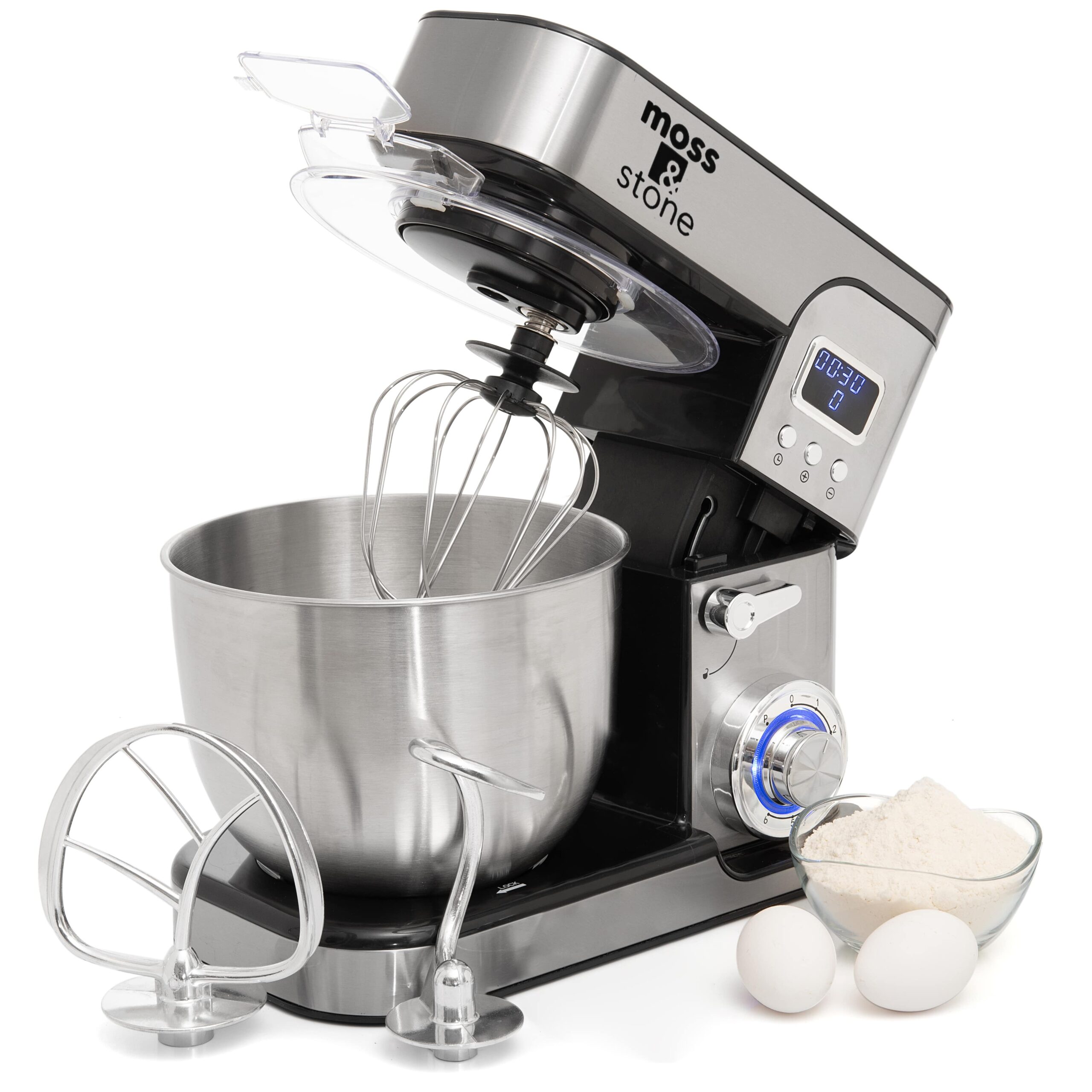 Moss & Stone Stand Mixer With LCD Display, 6 Speed Electric Mixer