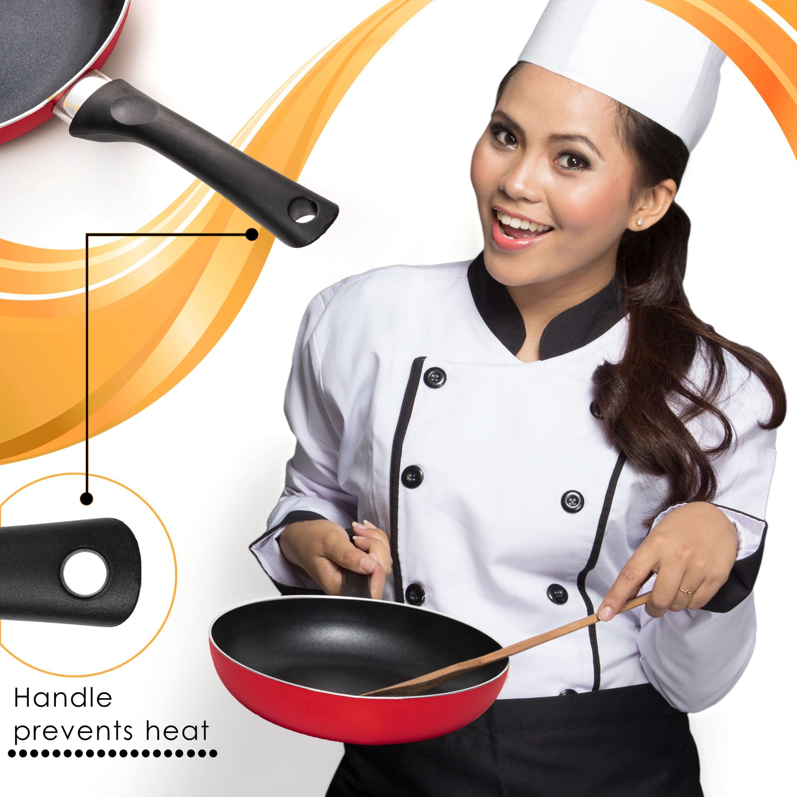 Moss & Stone 3 Piece Nonstick Cookware Set, Aluminum Pots and Pans with